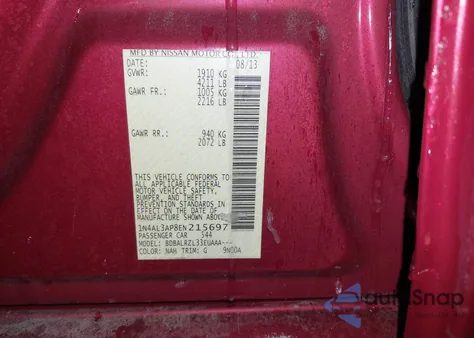 2014 Nissan Altima 2.5 S from USA, damaged, VIN 1N4AL3AP8EN215697